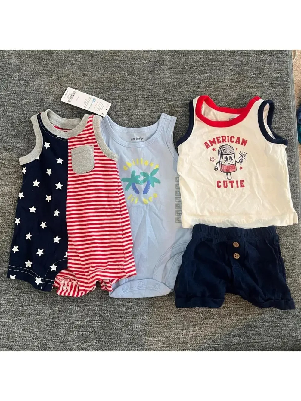 Bundle of Carter's baby boy newborn outfits